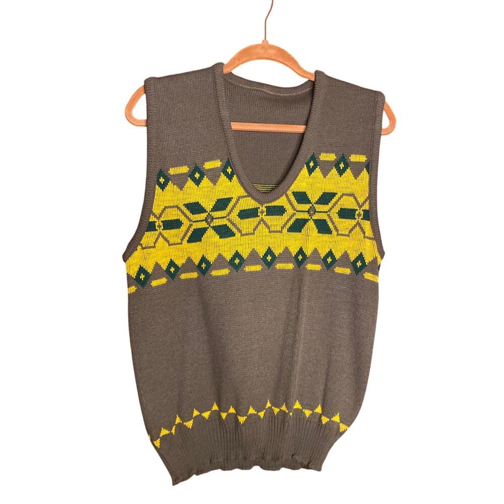 VINTAGE Unisex Knit Vest Sweater Packers Winter Medium
